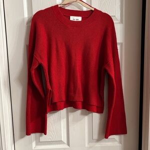 Pink Rose Vibrant Red Crew Neck Sweater